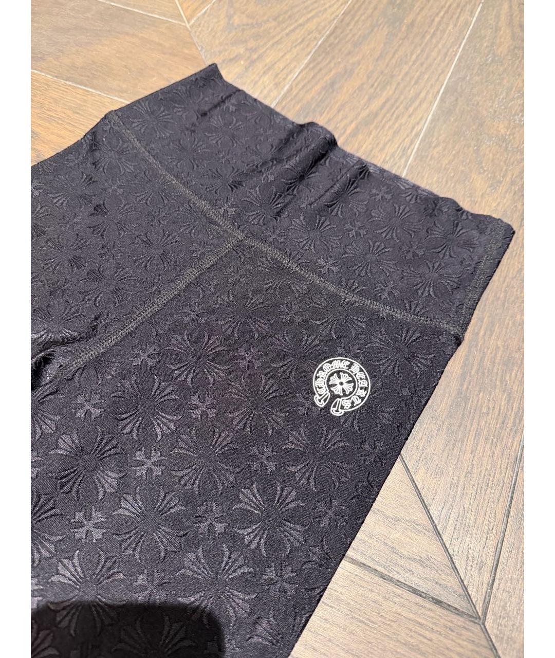 CHROME HEARTS Черные полиэстеровые леггинсы и велосипедки, фото 2