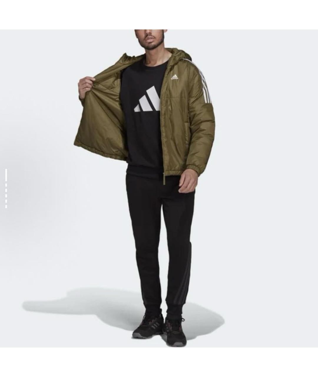 ADIDAS Хаки полиэстеровая куртка, фото 5