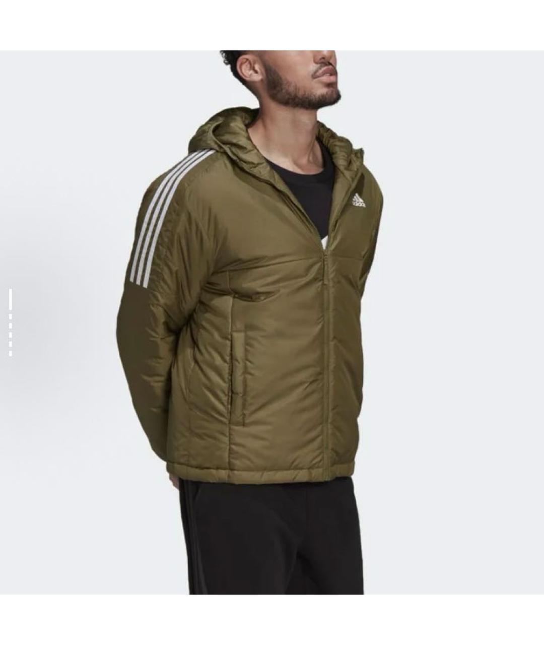 ADIDAS Хаки полиэстеровая куртка, фото 4