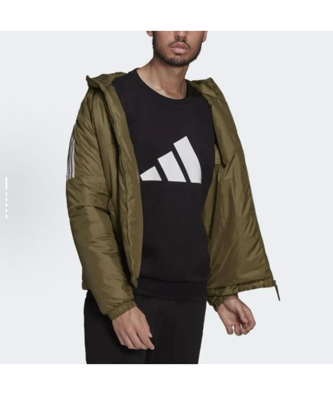 ADIDAS Хаки полиэстеровая куртка, фото 2