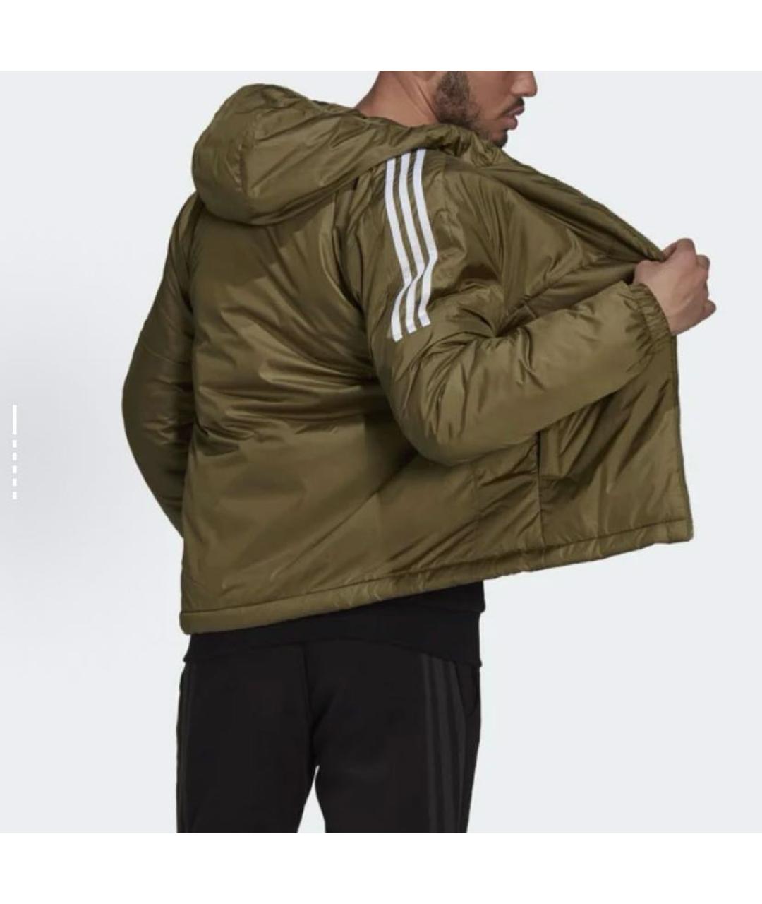 ADIDAS Хаки полиэстеровая куртка, фото 3