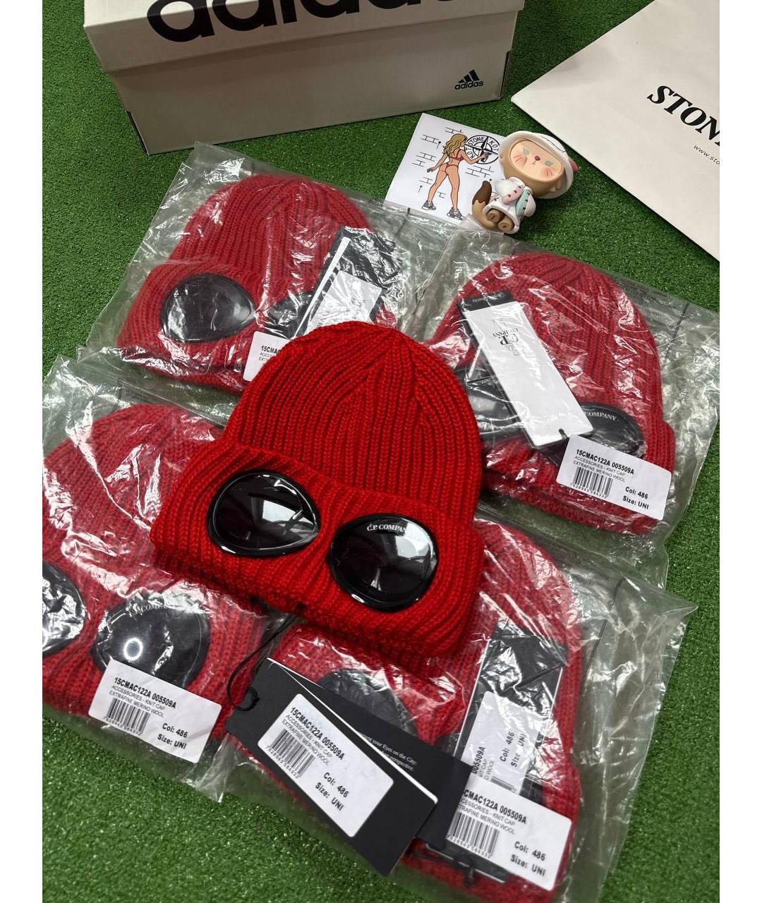 CP COMPANY Красная шерстяная шапка, фото 4