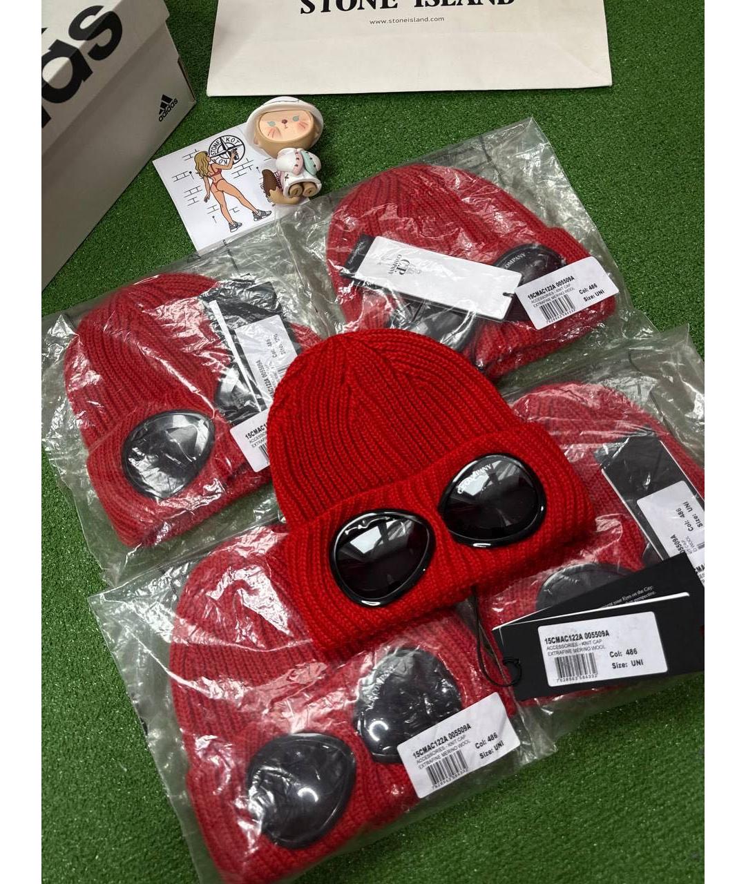 CP COMPANY Красная шерстяная шапка, фото 3