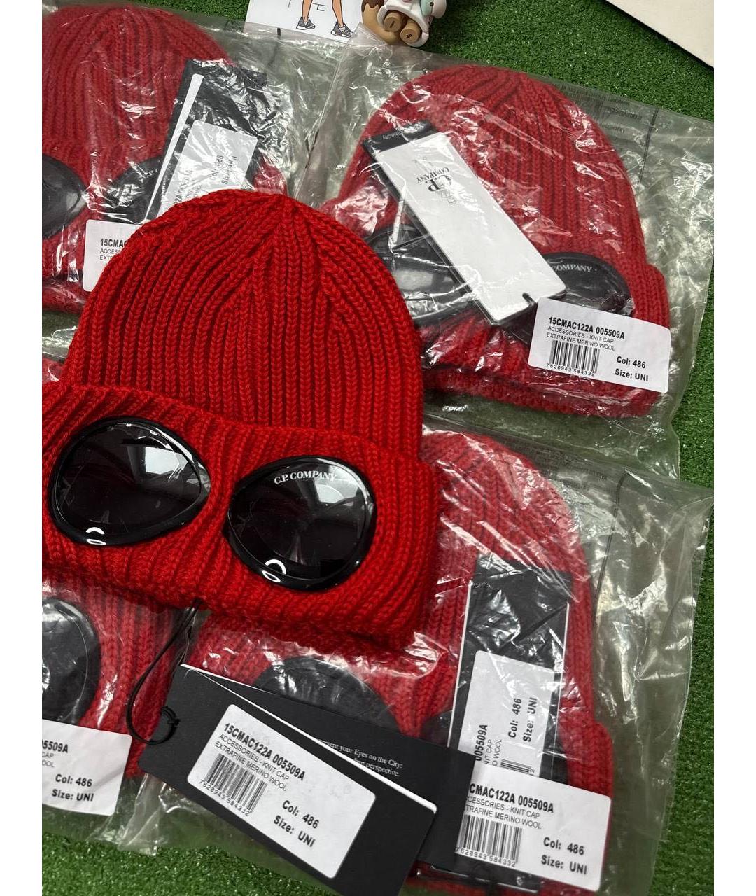 CP COMPANY Красная шерстяная шапка, фото 5