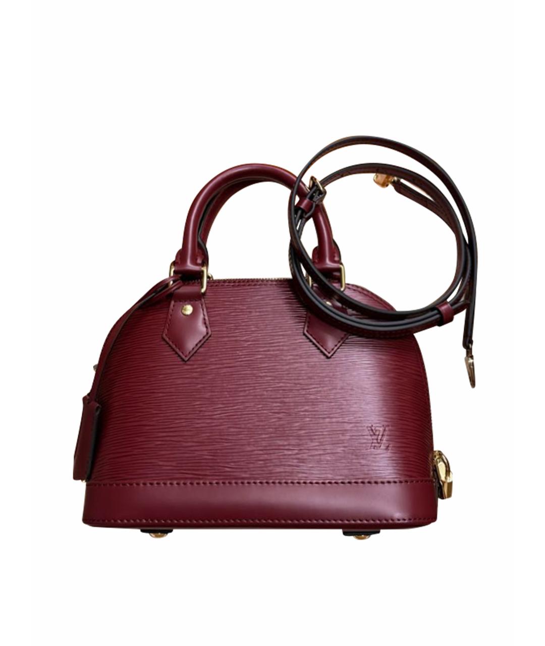 LOUIS VUITTON Бордовая кожаная сумка с короткими ручками, фото 1