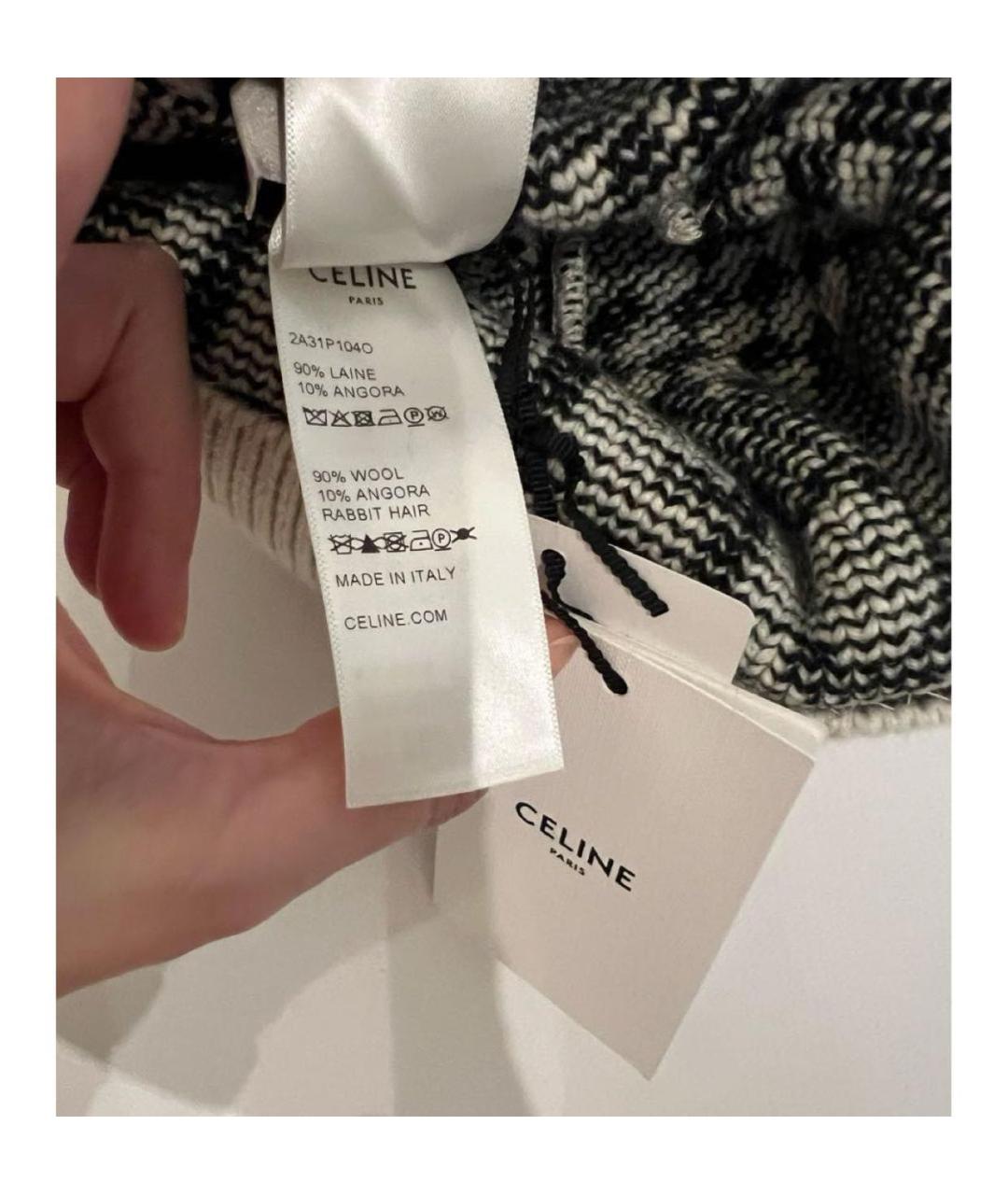 CELINE Черная шерстяная шапка, фото 6
