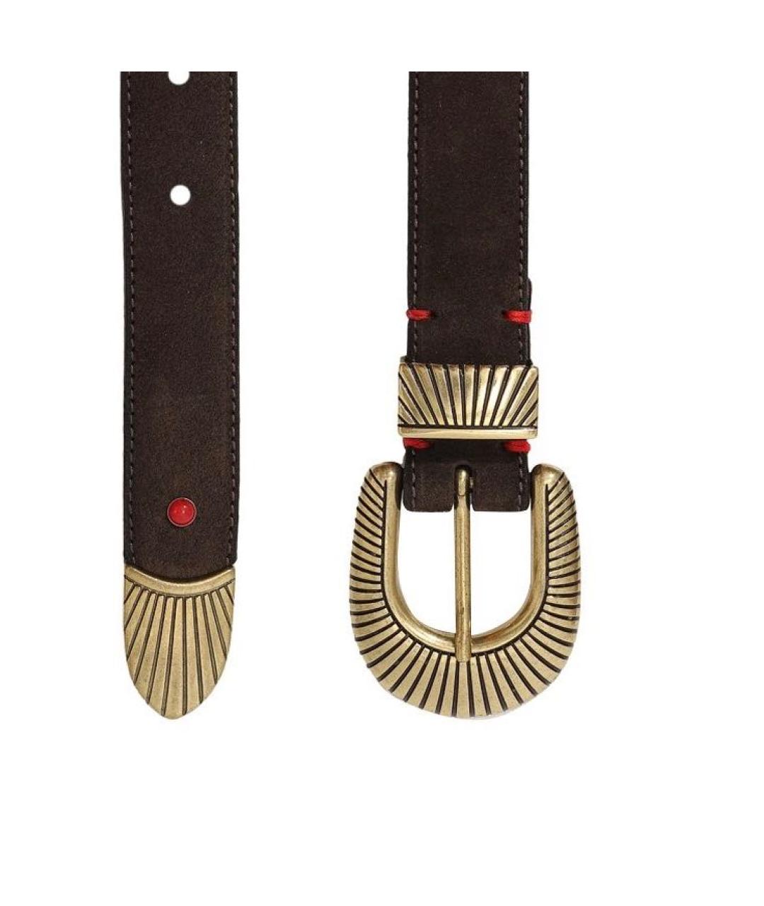 KITON Коричневый кожаный ремень, фото 4