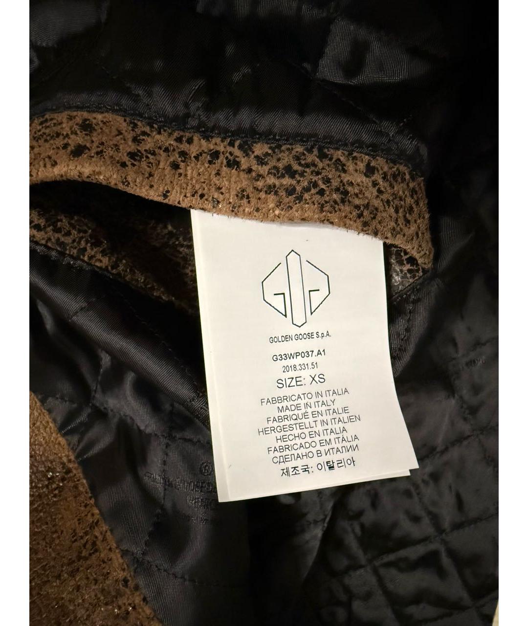 GOLDEN GOOSE DELUXE BRAND Коричневая кожаная куртка, фото 5