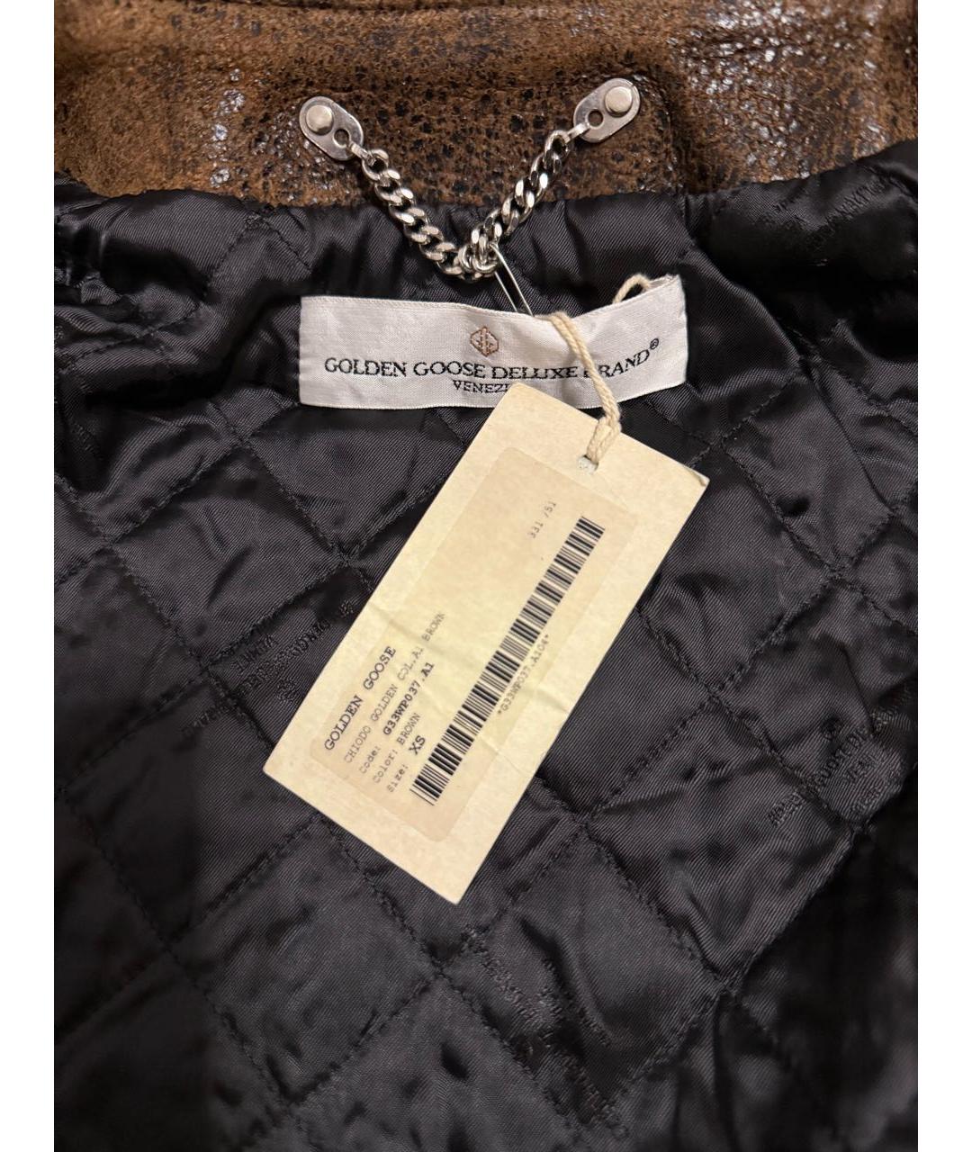 GOLDEN GOOSE DELUXE BRAND Коричневая кожаная куртка, фото 8