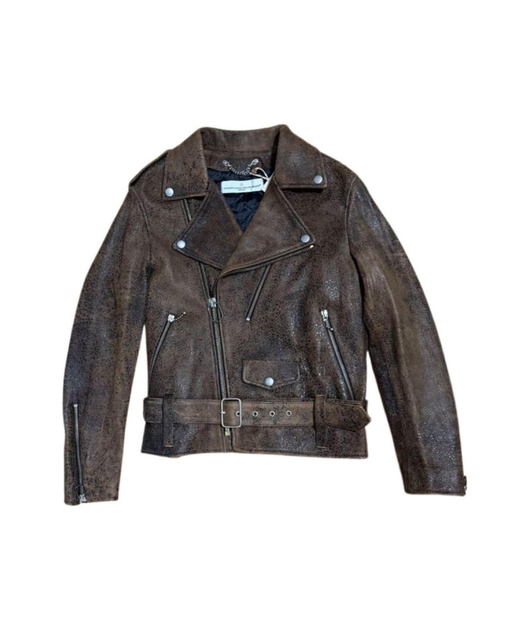 GOLDEN GOOSE DELUXE BRAND Коричневая кожаная куртка, фото 1