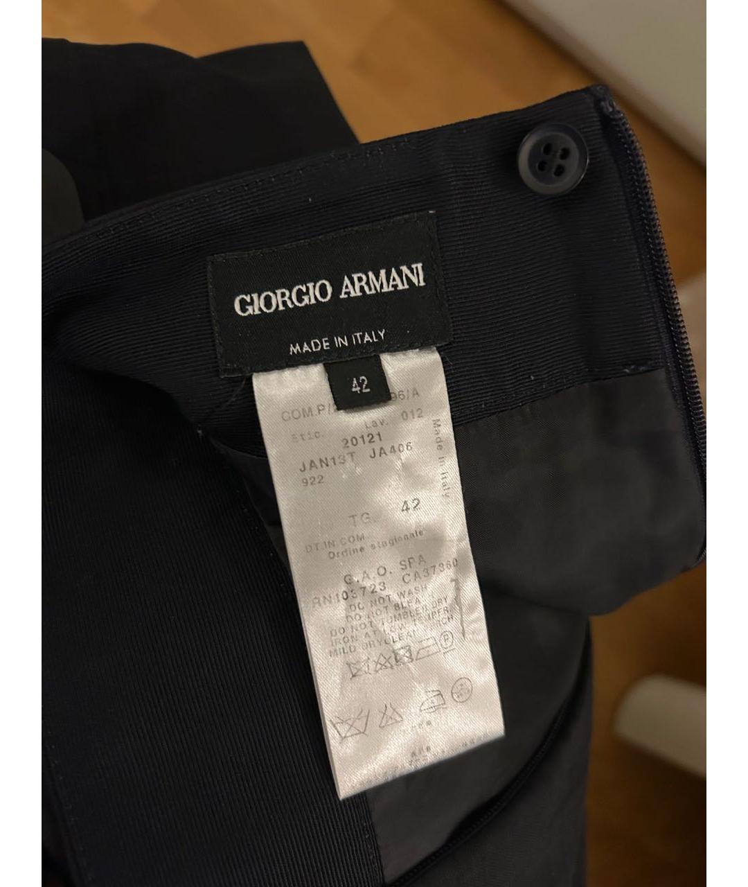 GIORGIO ARMANI Черная вискозная юбка миди, фото 3
