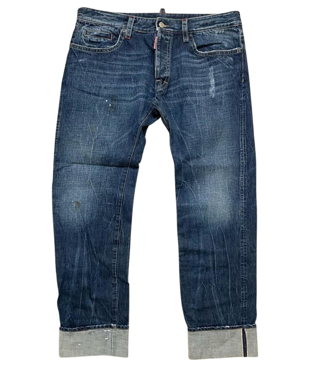 DSQUARED2 Синие хлопковые прямые джинсы, фото 1