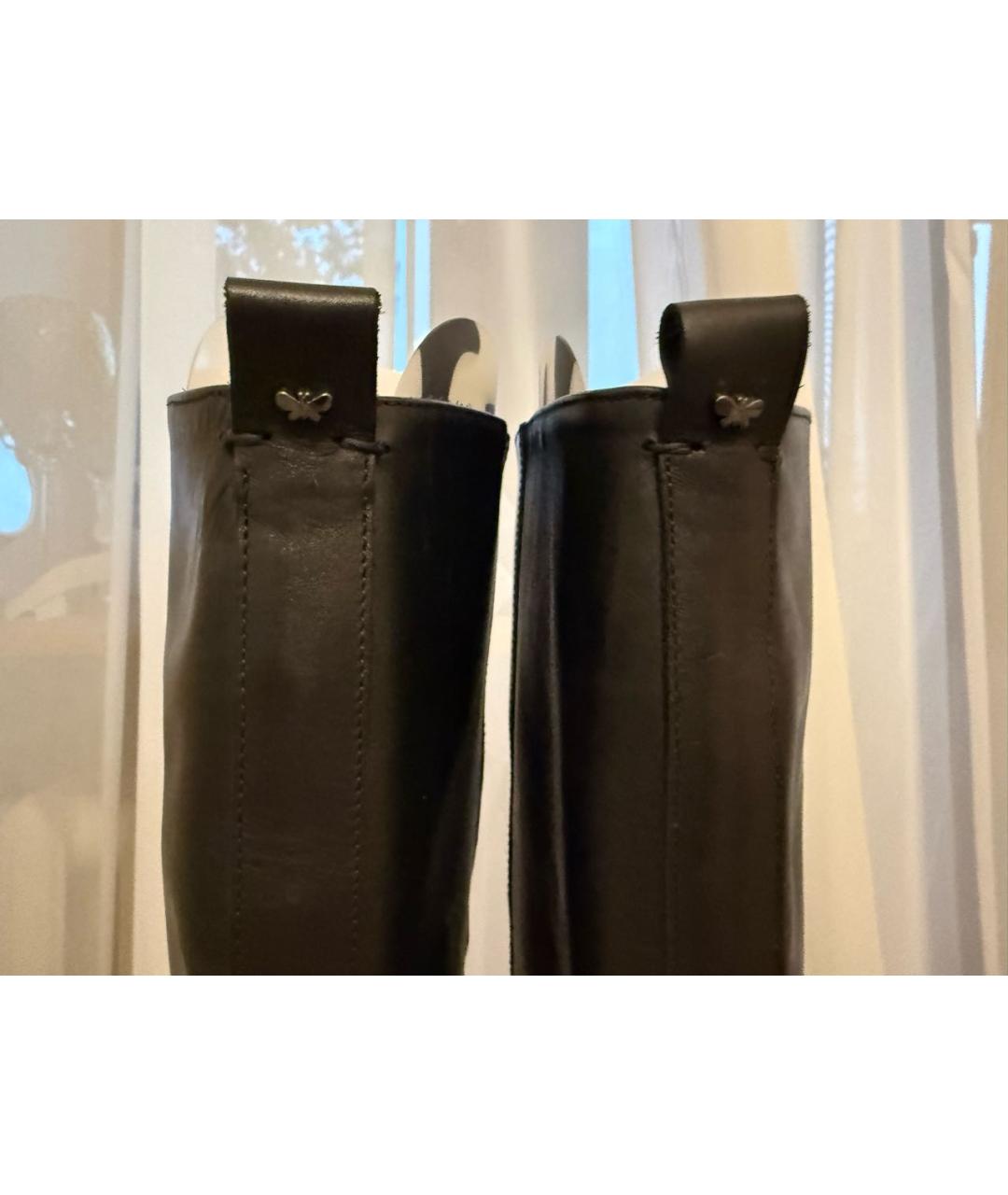 WEEKEND MAX MARA Черные кожаные сапоги, фото 7