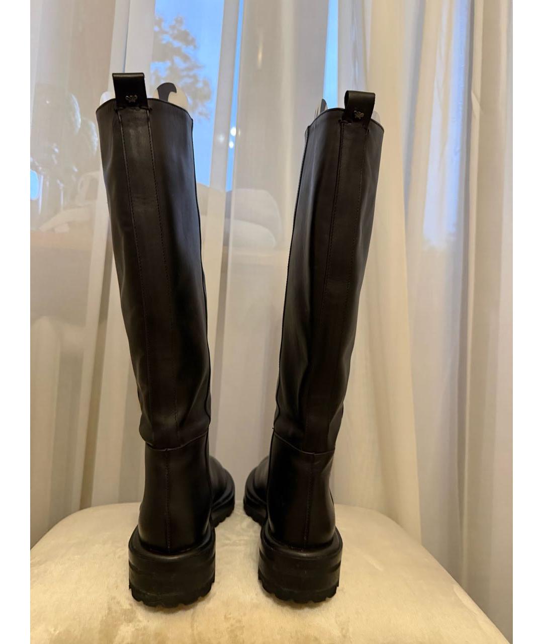 WEEKEND MAX MARA Черные кожаные сапоги, фото 8