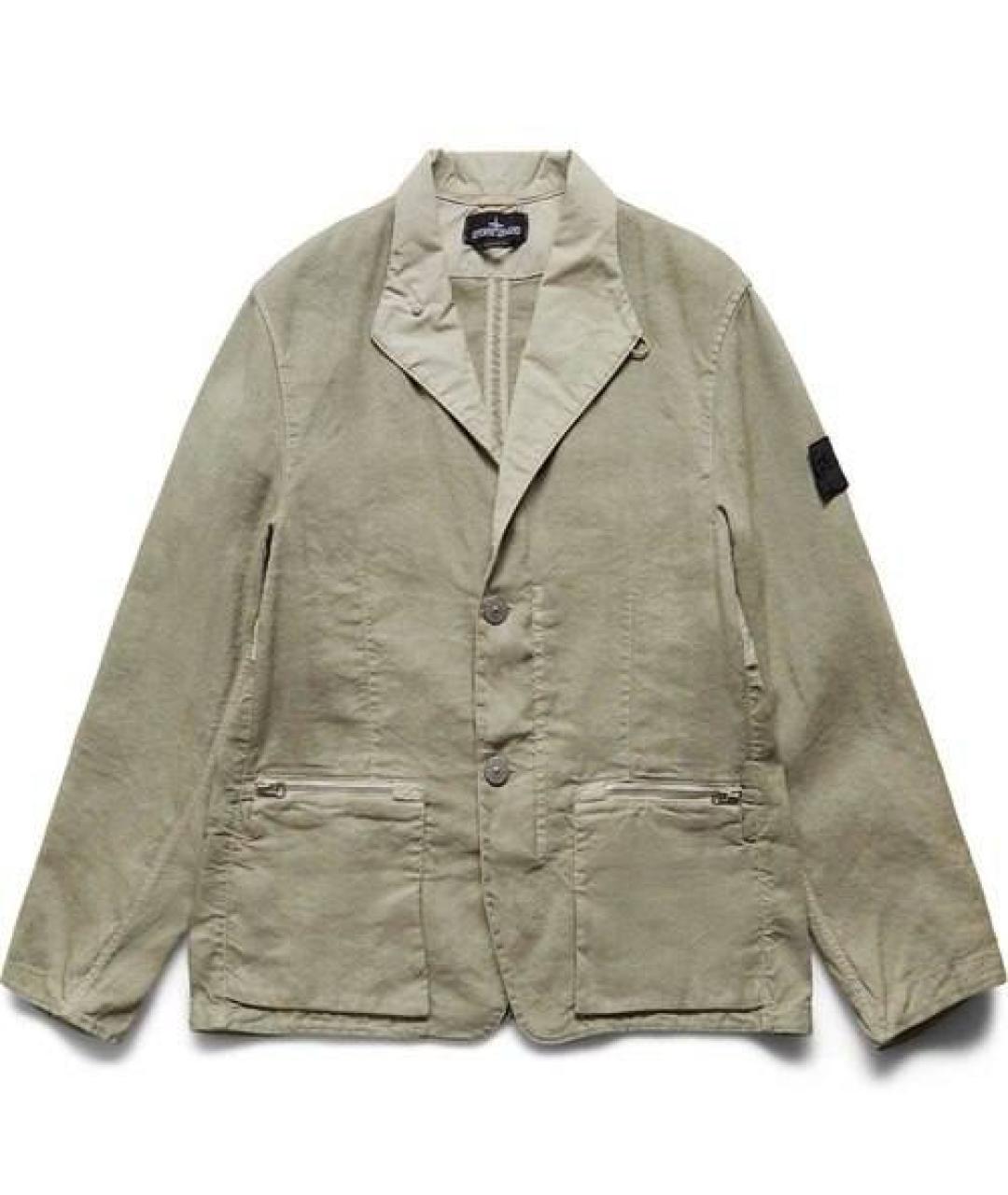 STONE ISLAND SHADOW PROJECT Хаки льняная куртка, фото 1