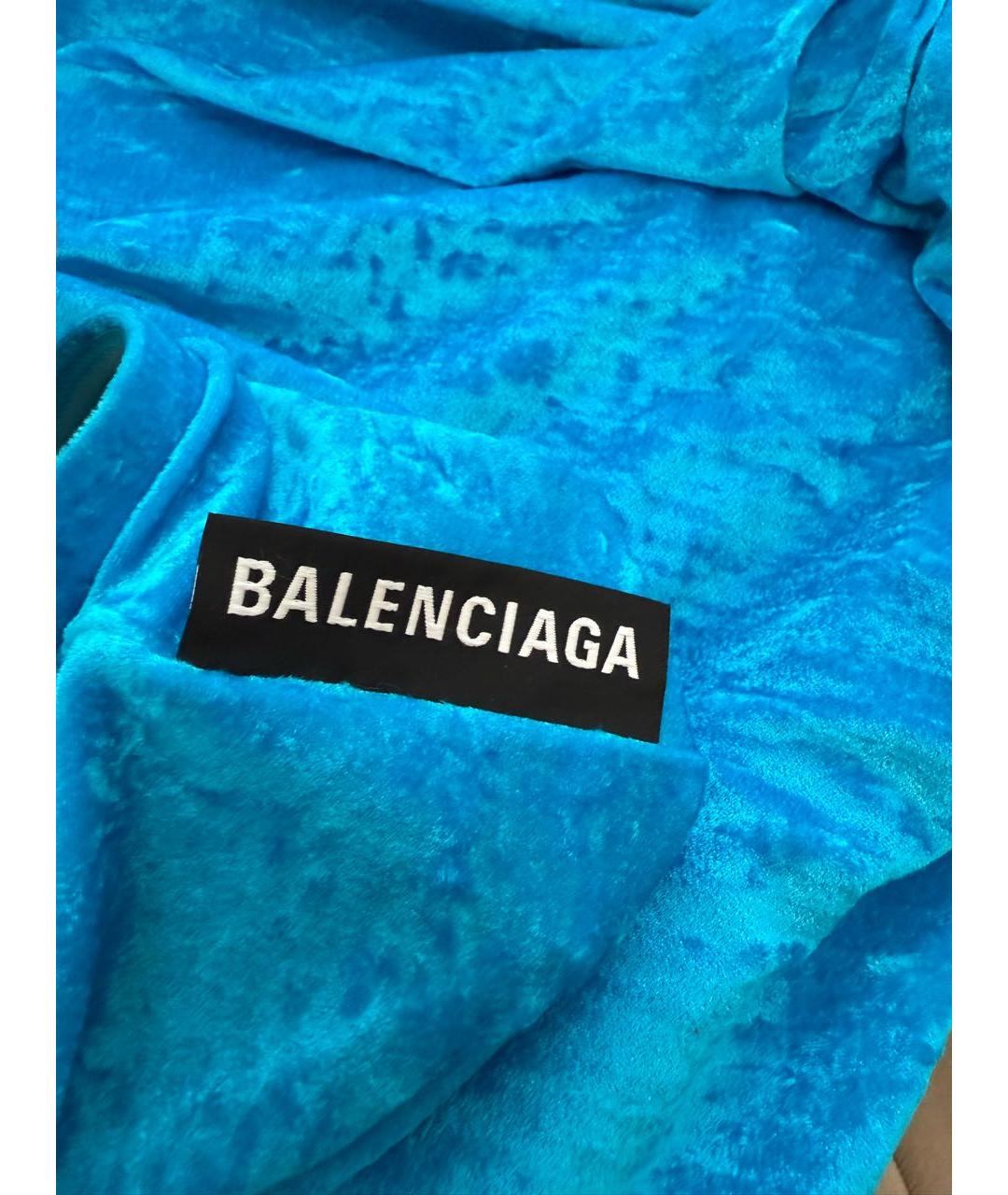 BALENCIAGA Голубое полиамидовое коктейльное платье, фото 4