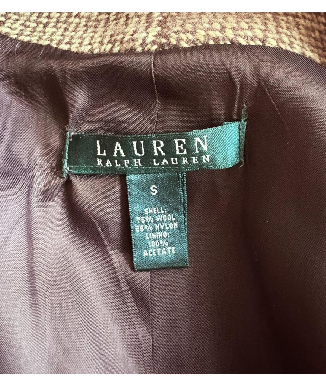 RALPH LAUREN Коричневое шерстяное пальто, фото 6