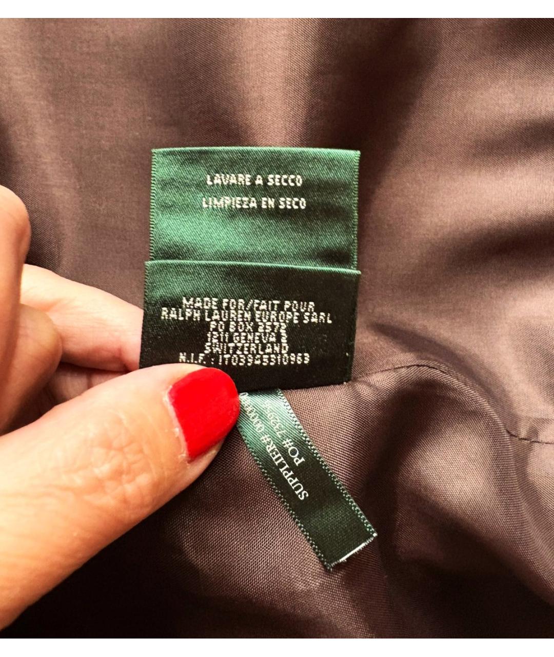 RALPH LAUREN Коричневое шерстяное пальто, фото 8