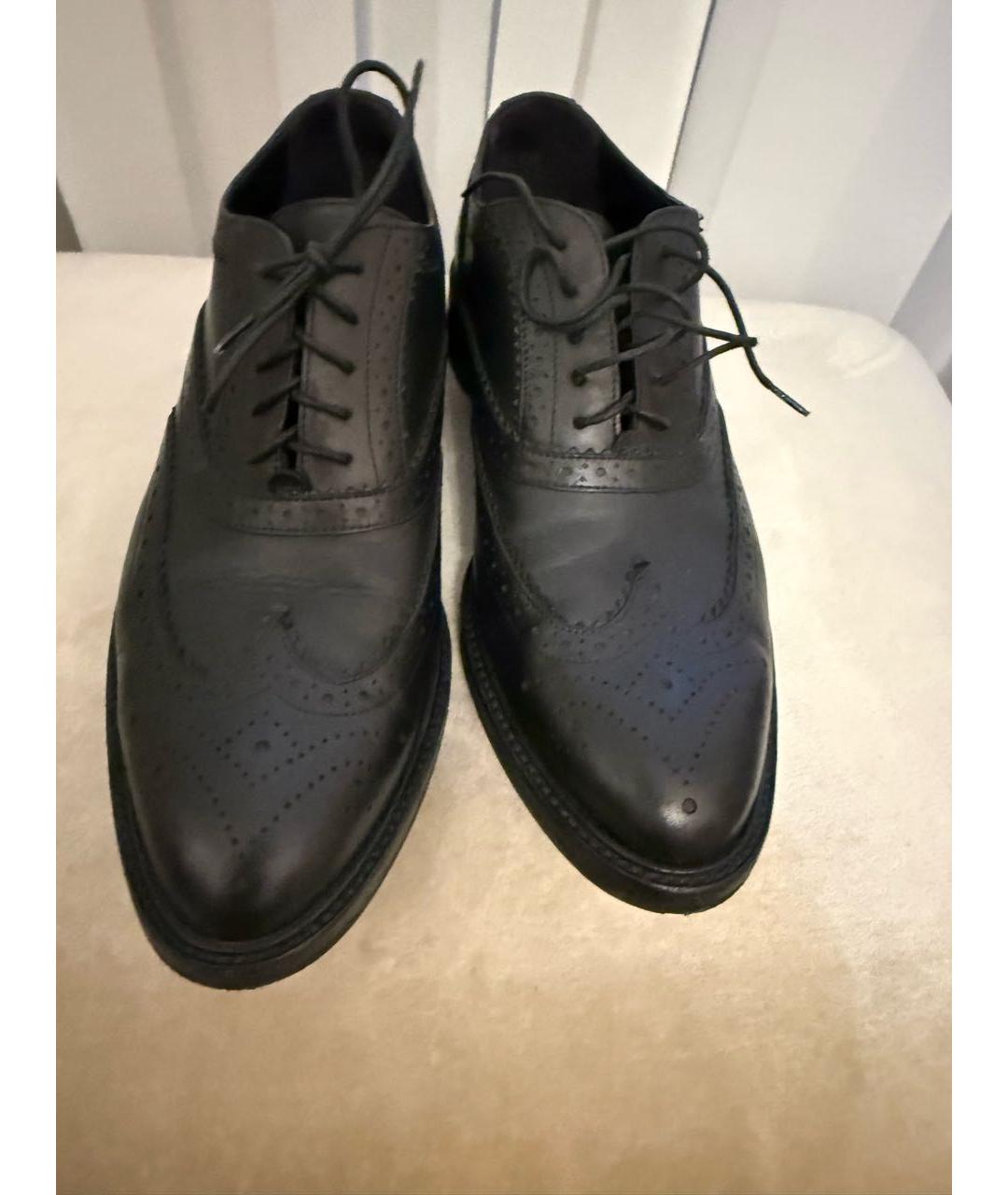 BURBERRY Черные кожаные брогги и оксфорды, фото 3