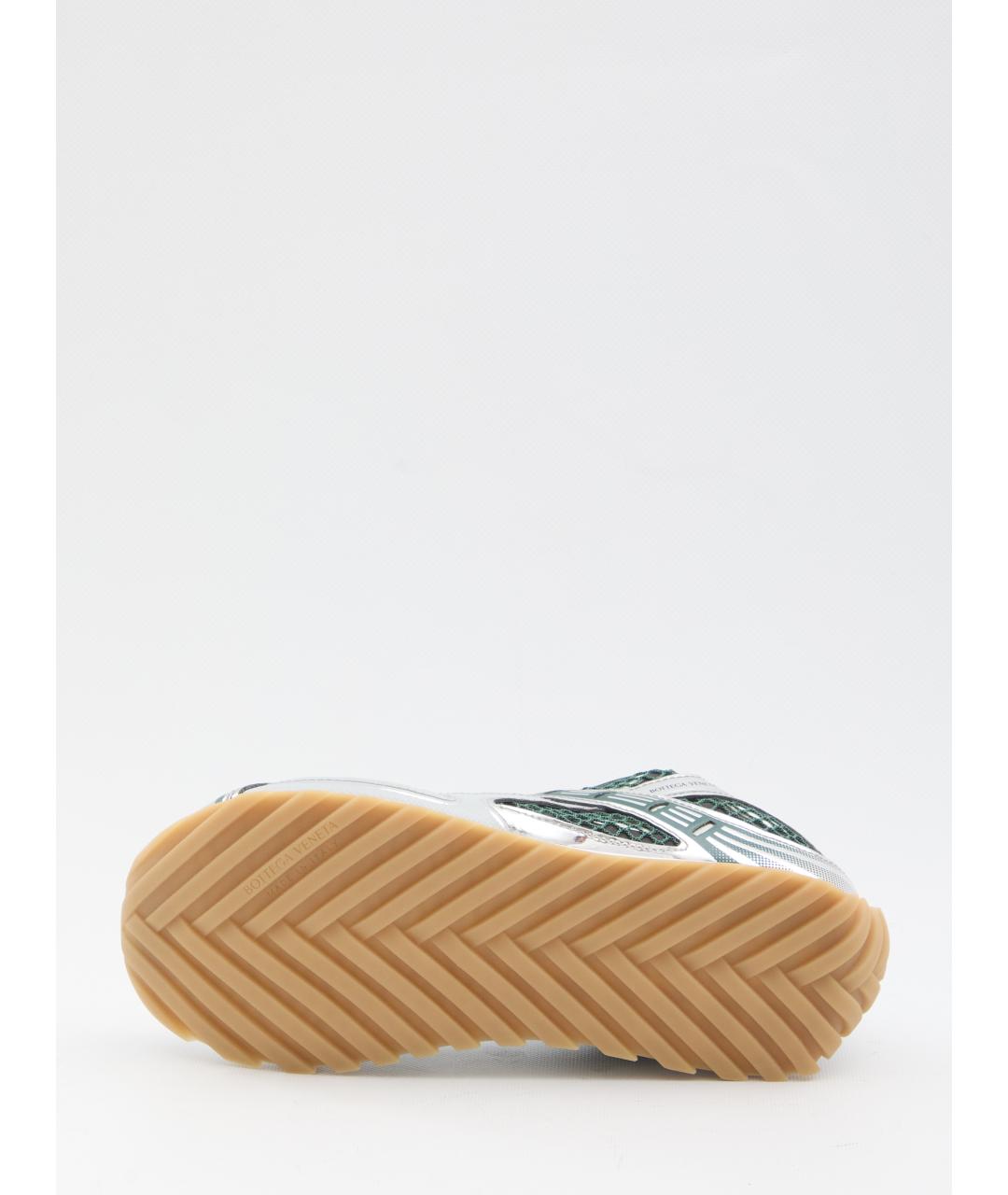 BOTTEGA VENETA Зеленые синтетические низкие кроссовки / кеды, фото 4
