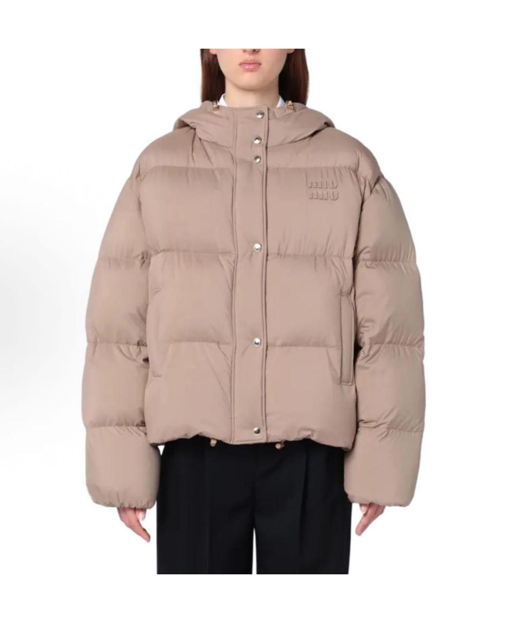 MIU MIU Бежевый пуховик, фото 3
