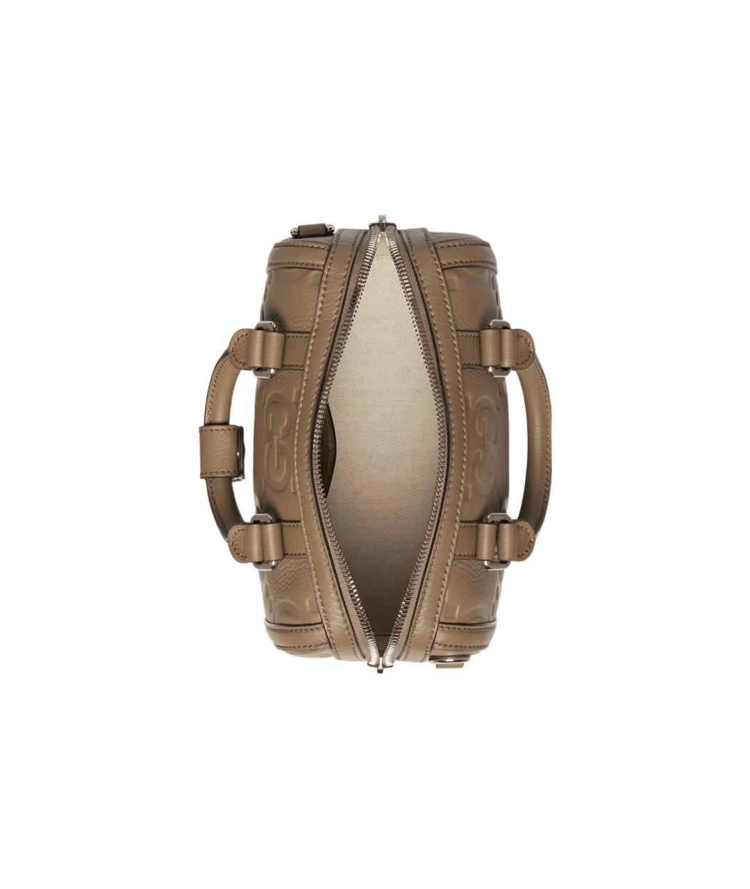 GUCCI Коричневая кожаная сумка через плечо, фото 6
