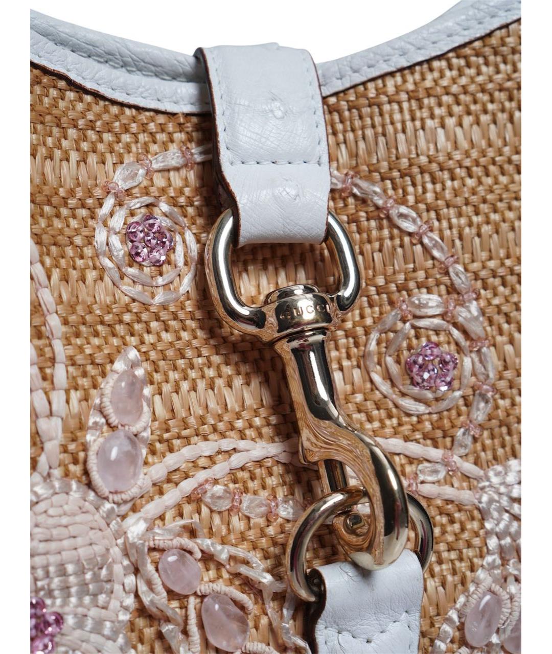 GUCCI Бежевая сумка тоут из экзотической кожи, фото 5