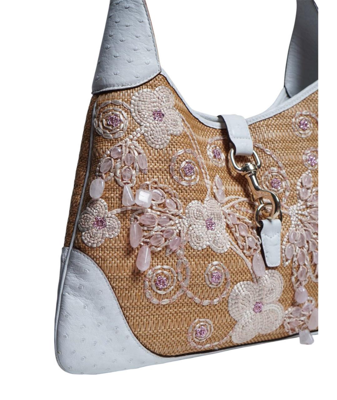 GUCCI Бежевая сумка тоут из экзотической кожи, фото 3