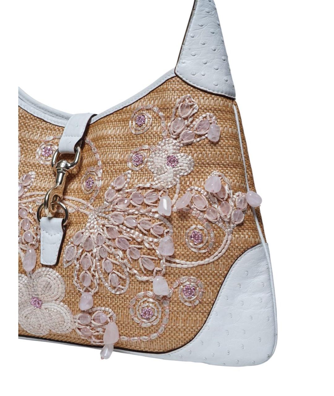 GUCCI Бежевая сумка тоут из экзотической кожи, фото 4