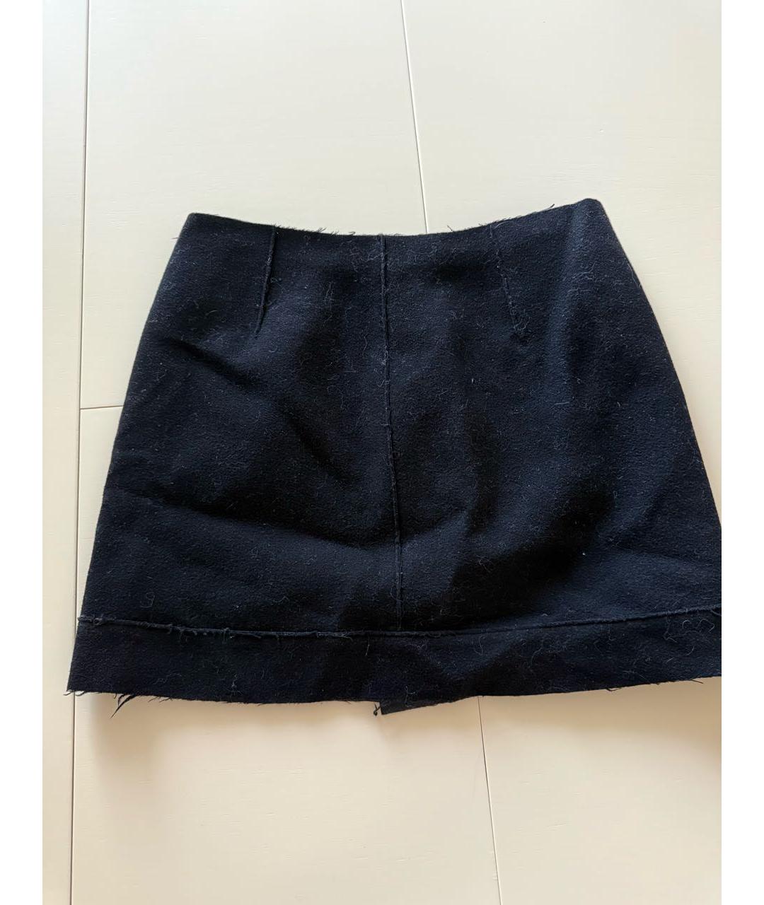 BALENCIAGA Черная шерстяная юбка мини, фото 2
