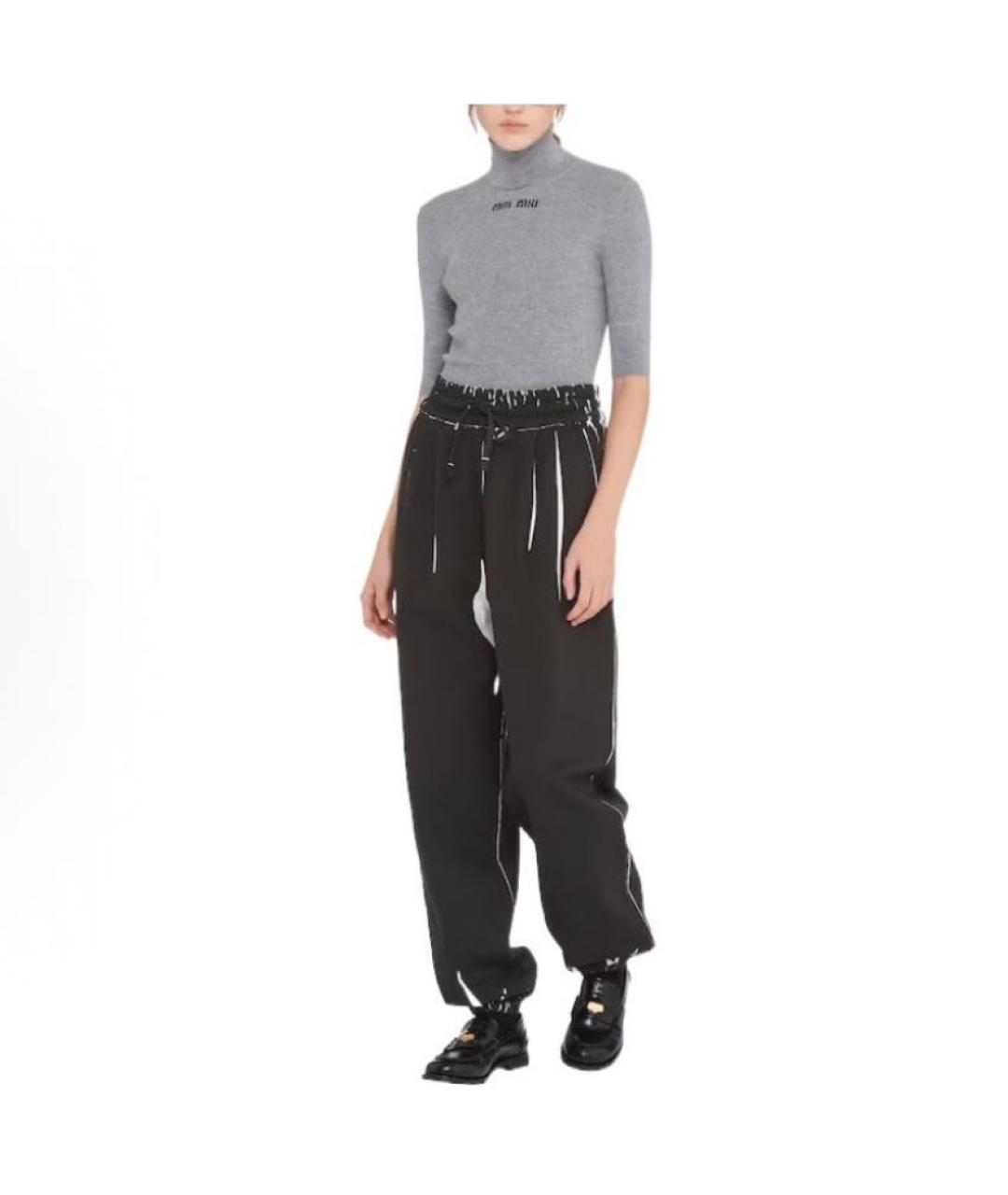 MIU MIU Черные хлопковые спортивные брюки и шорты, фото 2