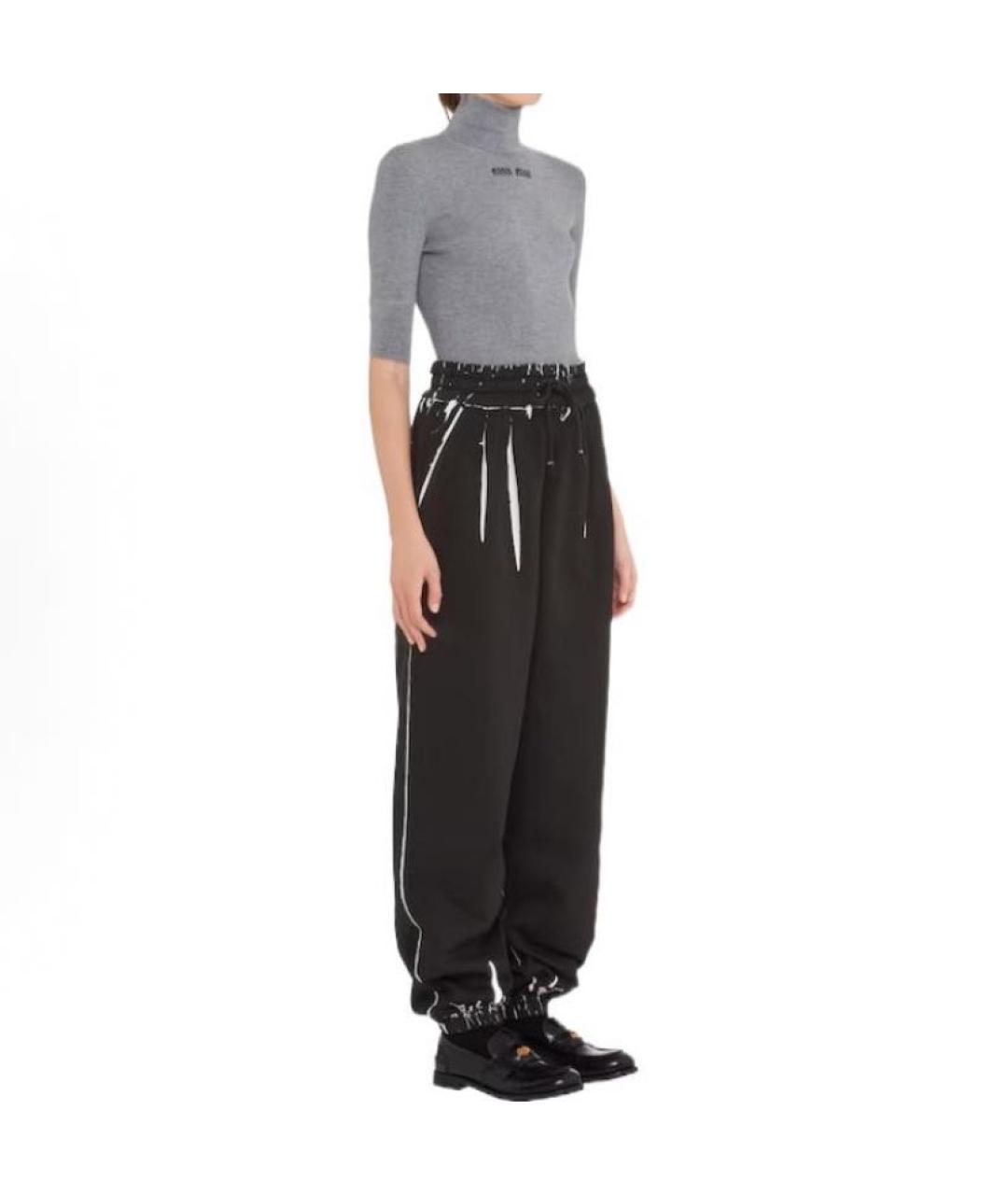 MIU MIU Черные хлопковые спортивные брюки и шорты, фото 4