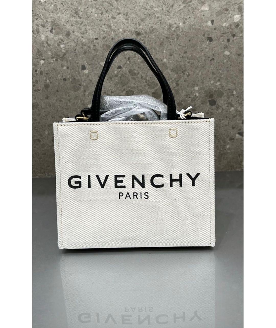 GIVENCHY Бежевая хлопковая сумка тоут, фото 3
