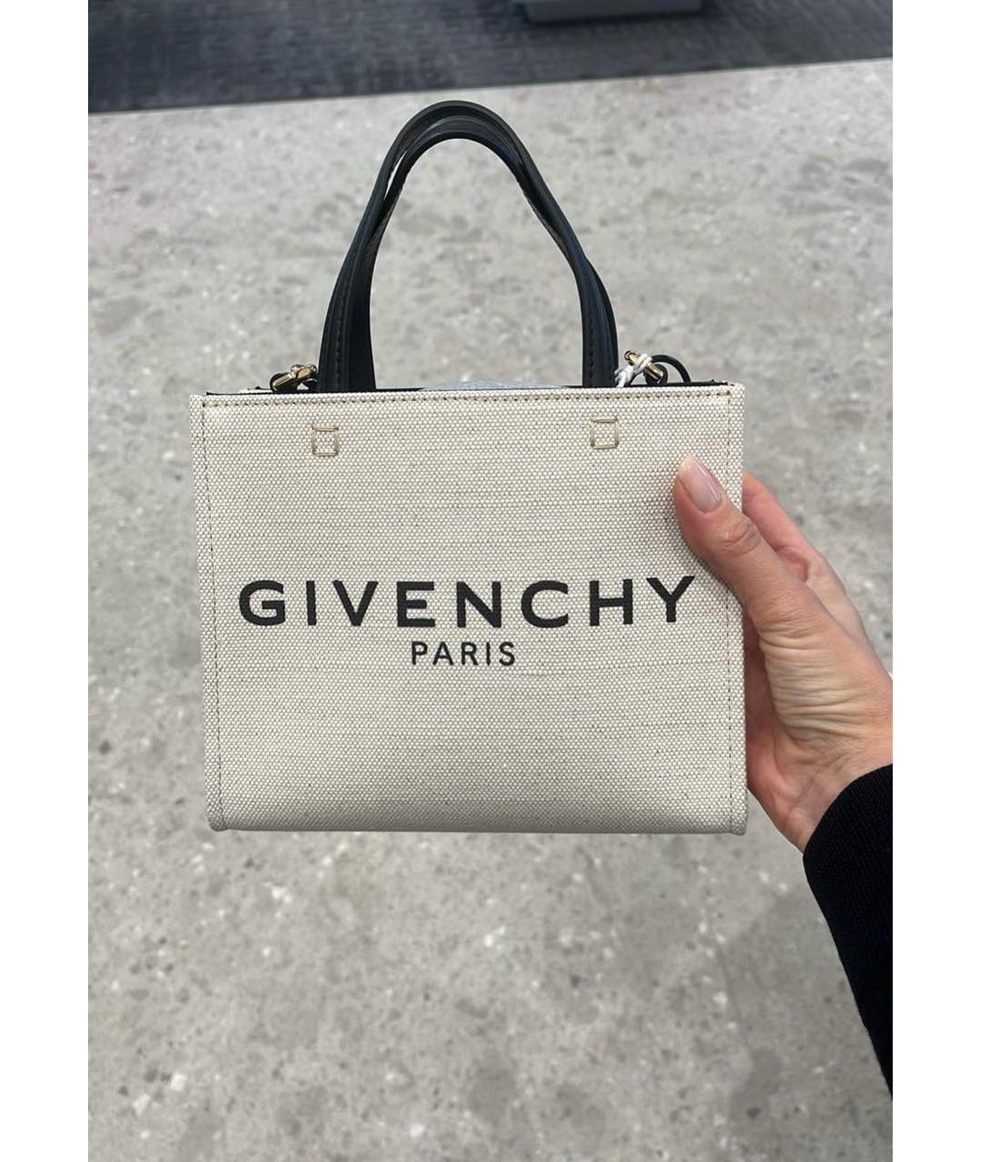 GIVENCHY Бежевая хлопковая сумка тоут, фото 4