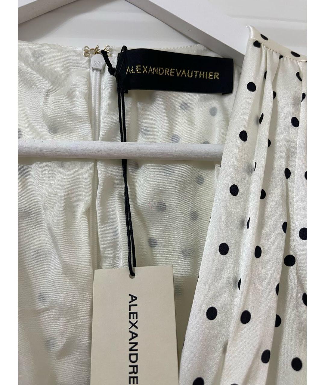 ALEXANDRE VAUTHIER Белое шелковое коктейльное платье, фото 3