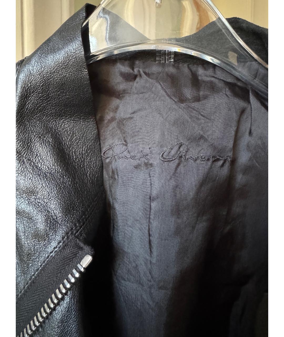 RICK OWENS Черная кожаная куртка, фото 6