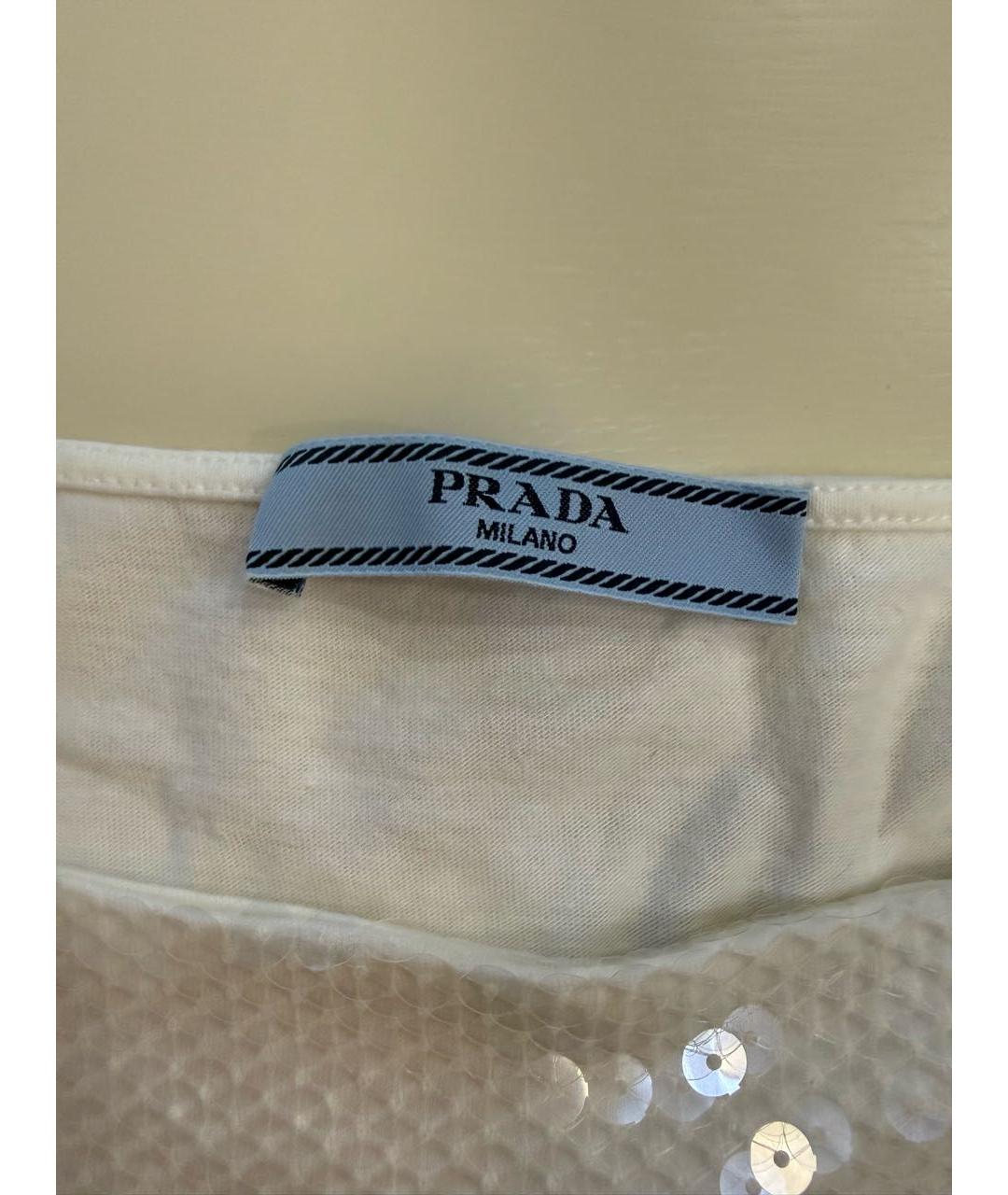 PRADA Белая хлопковая майка, фото 3