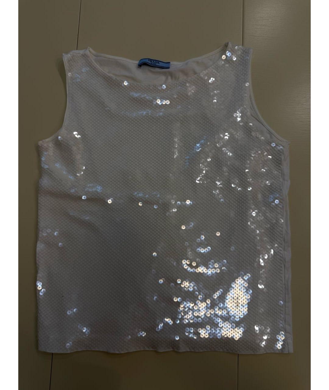 PRADA Белая хлопковая майка, фото 5