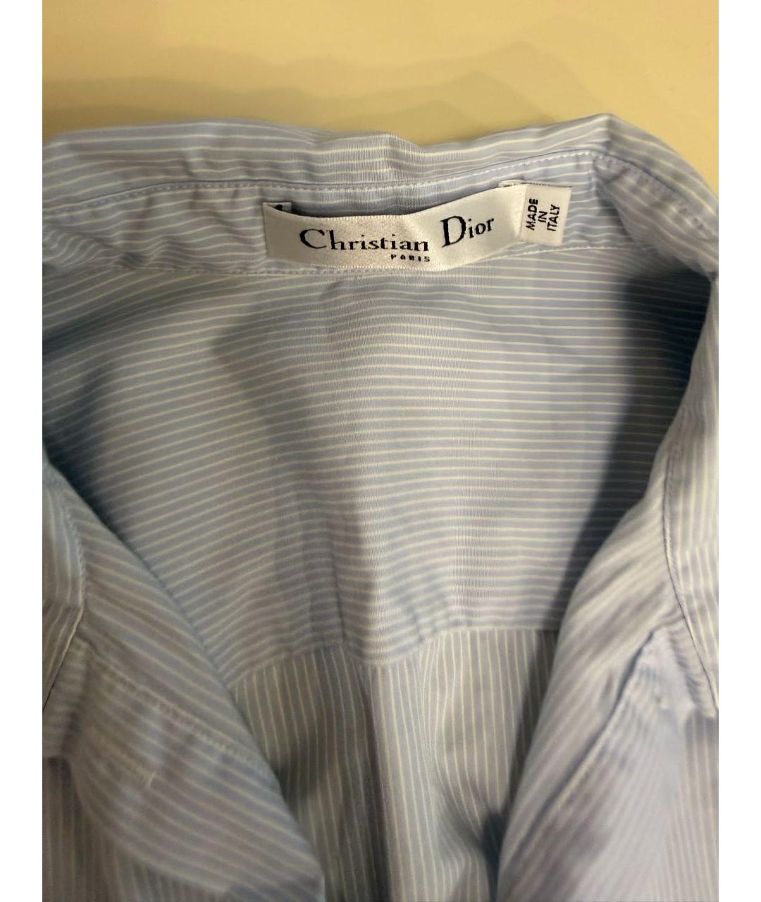 CHRISTIAN DIOR Голубое хлопковое повседневное платье, фото 3