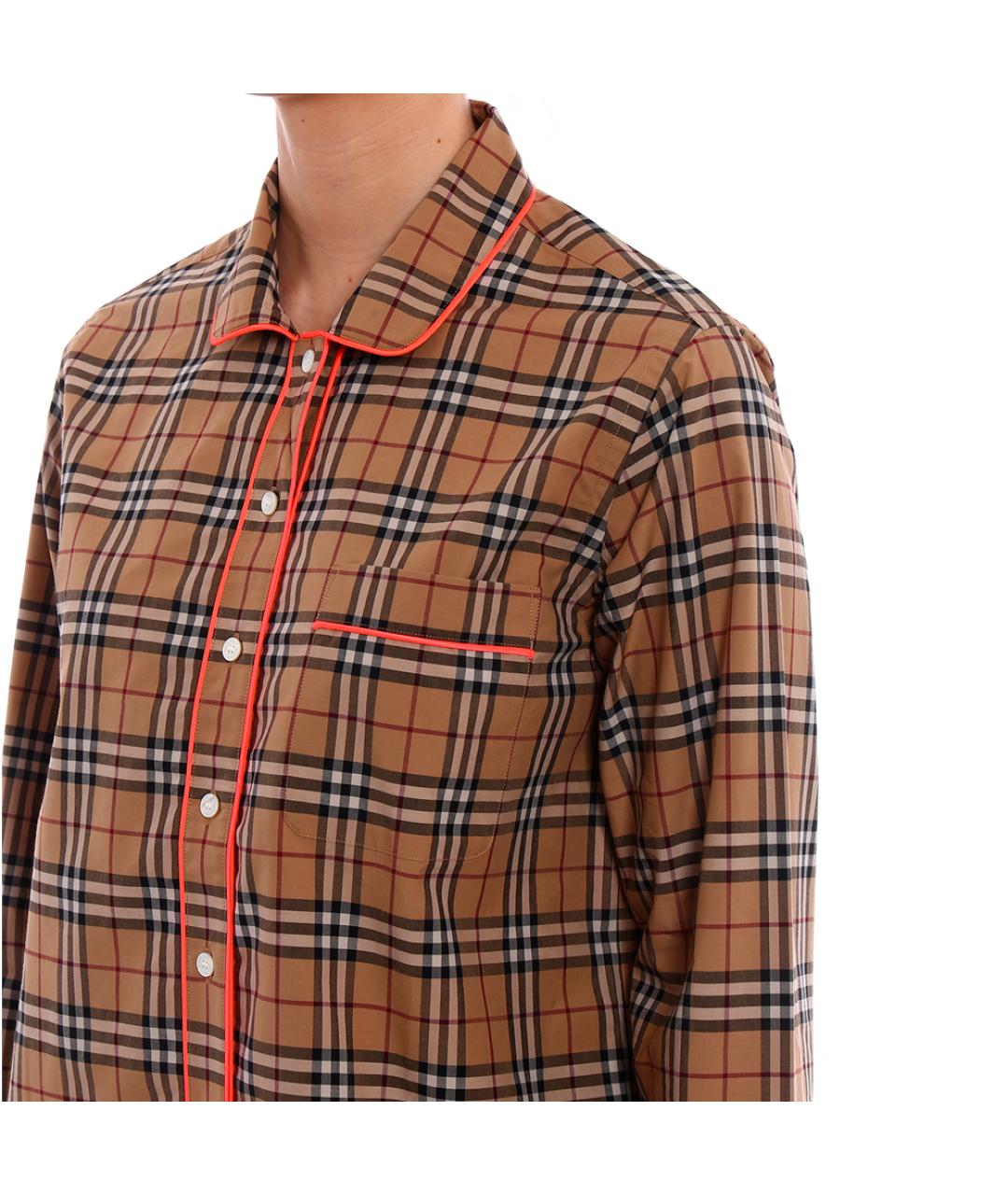BURBERRY Бежевая хлопковая рубашка, фото 4