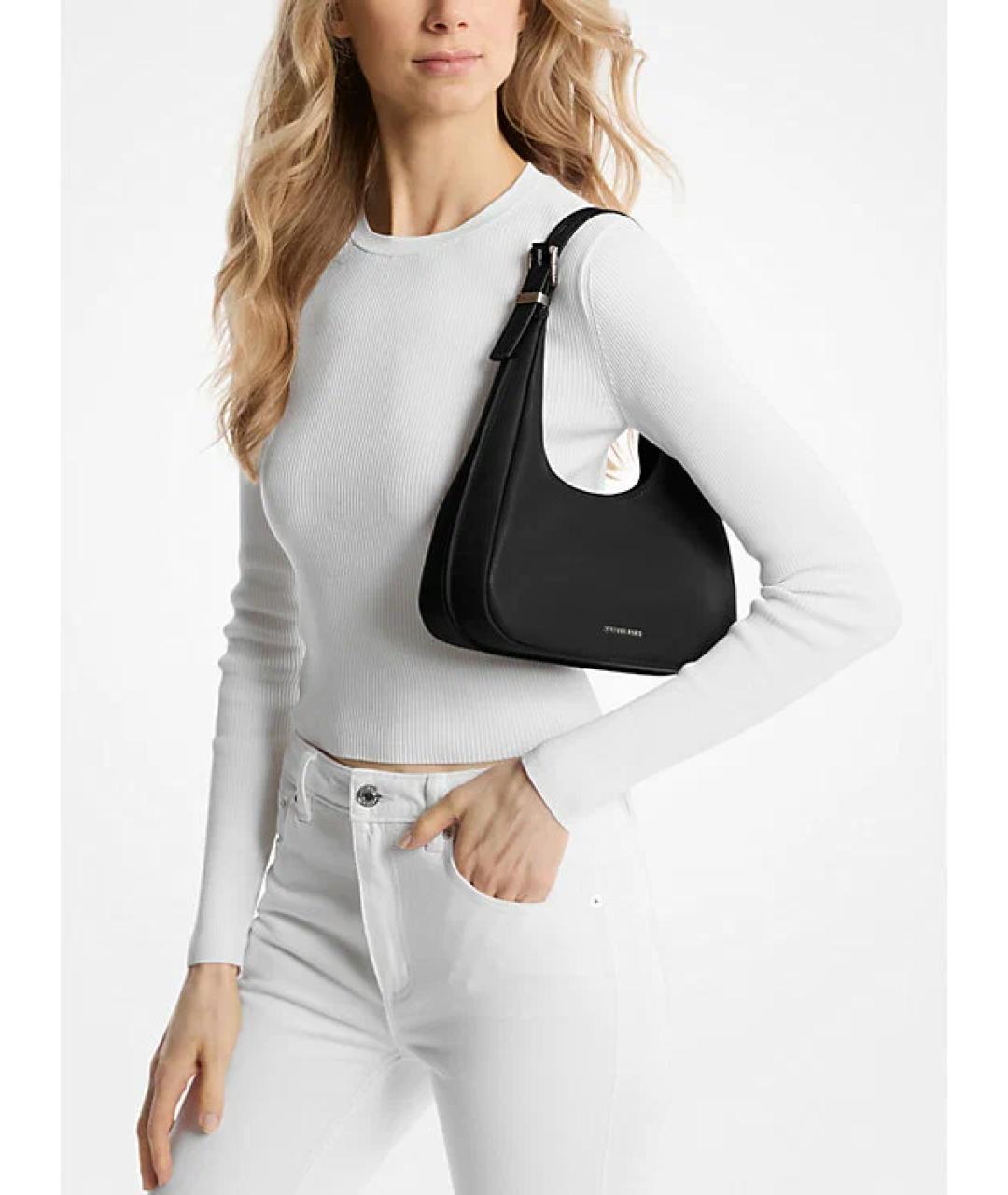 MICHAEL MICHAEL KORS Черная кожаная сумка с короткими ручками, фото 3