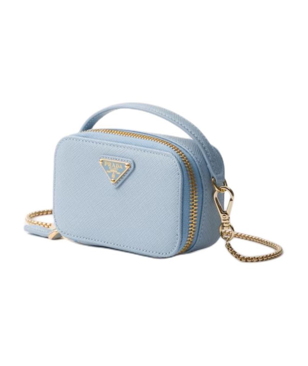 PRADA Голубая кожаная сумка через плечо, фото 2