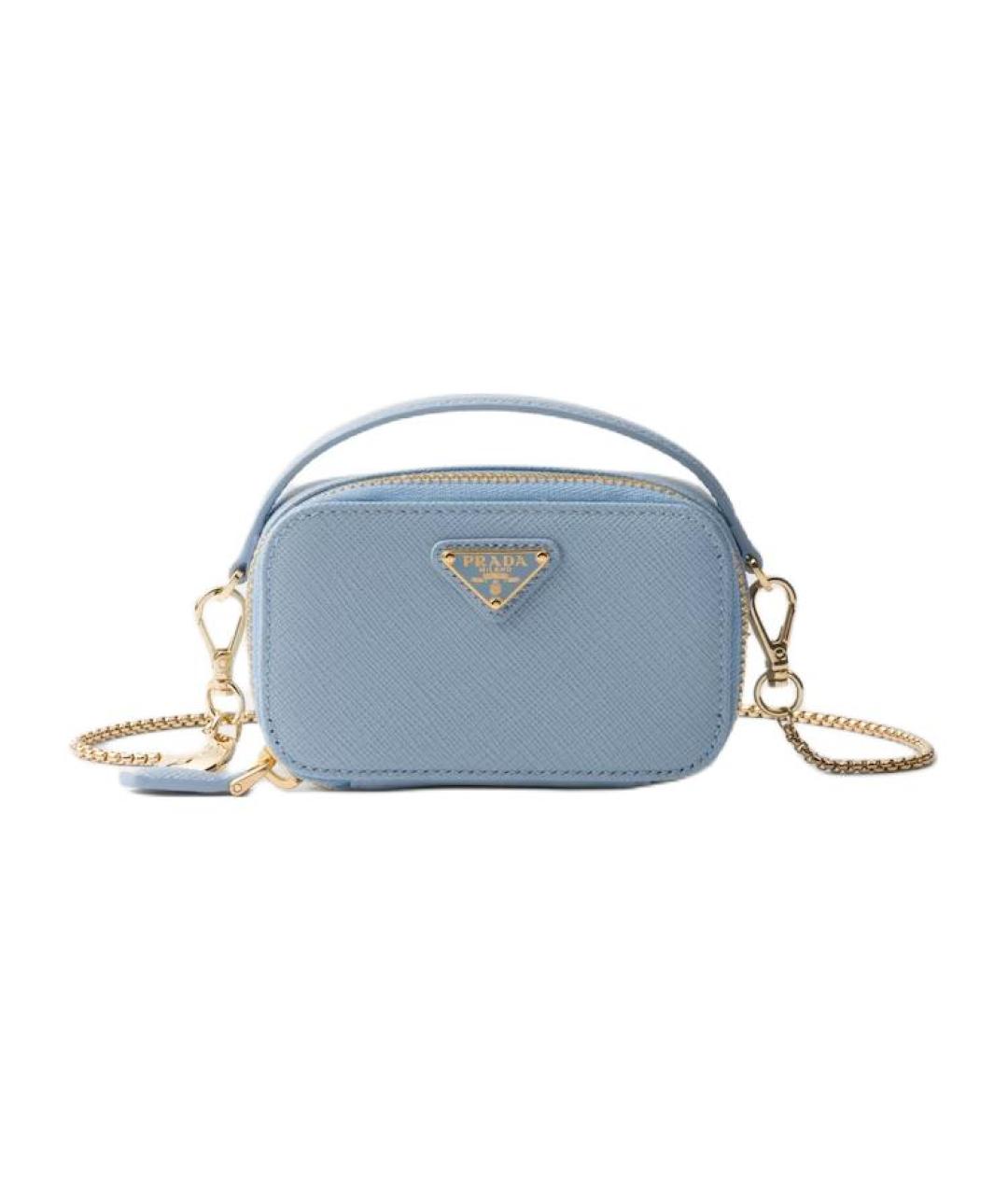 PRADA Голубая кожаная сумка через плечо, фото 1