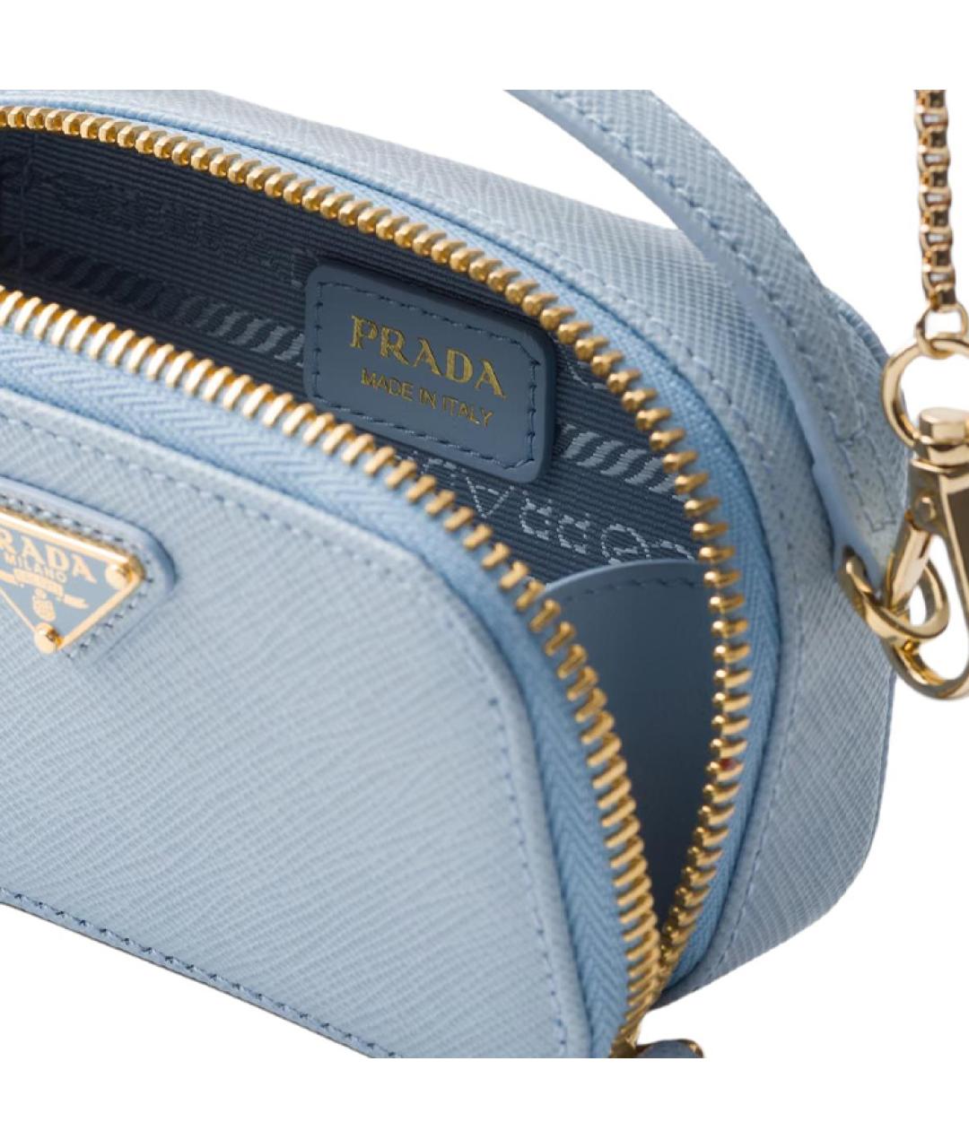 PRADA Голубая кожаная сумка через плечо, фото 4