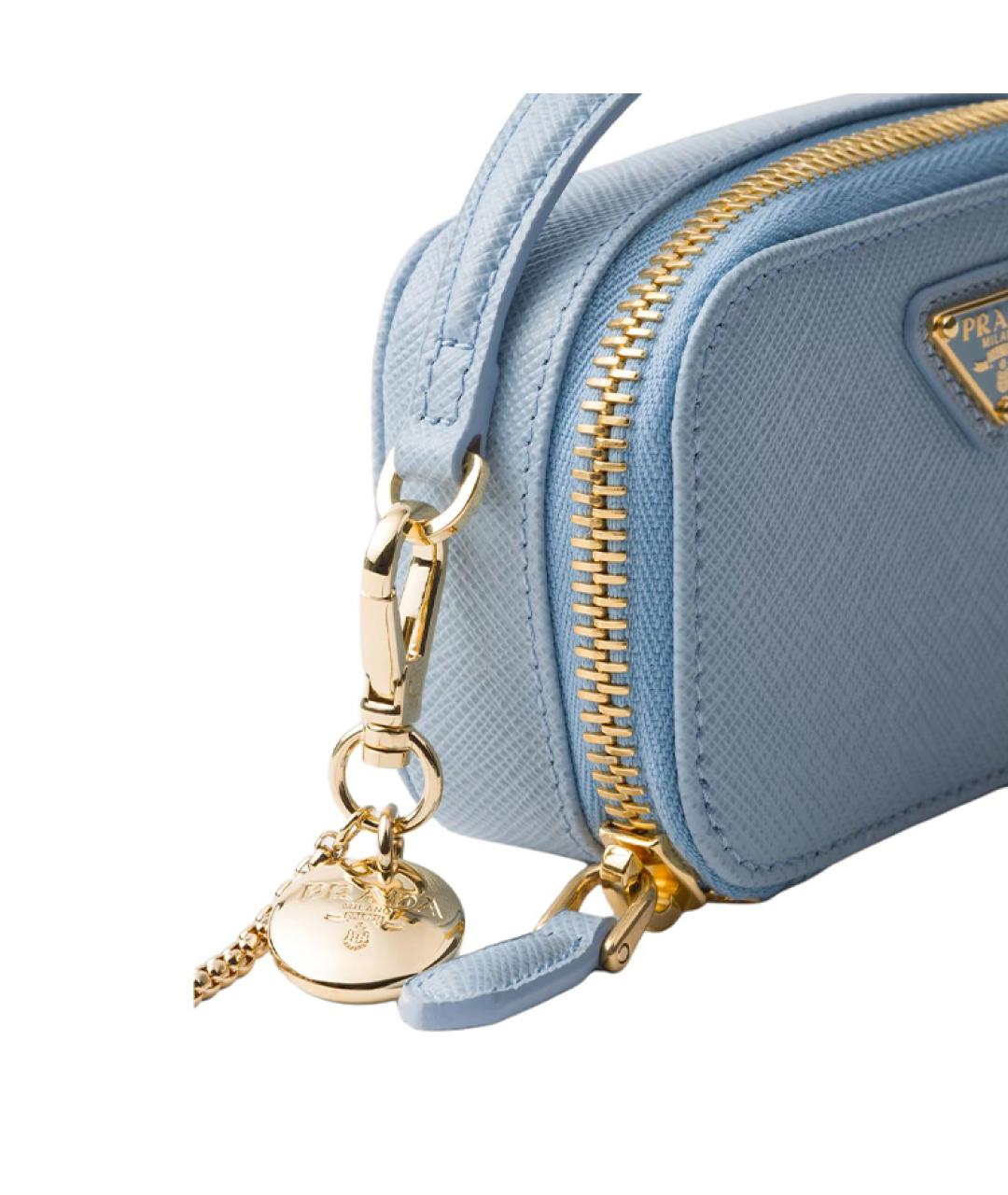 PRADA Голубая кожаная сумка через плечо, фото 5