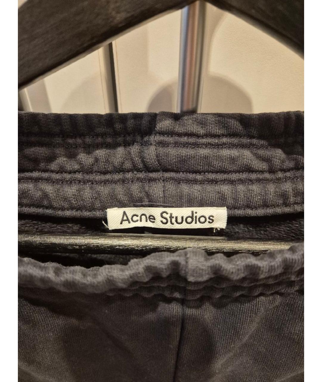 ACNE STUDIOS Серые хлопковые прямые брюки, фото 8