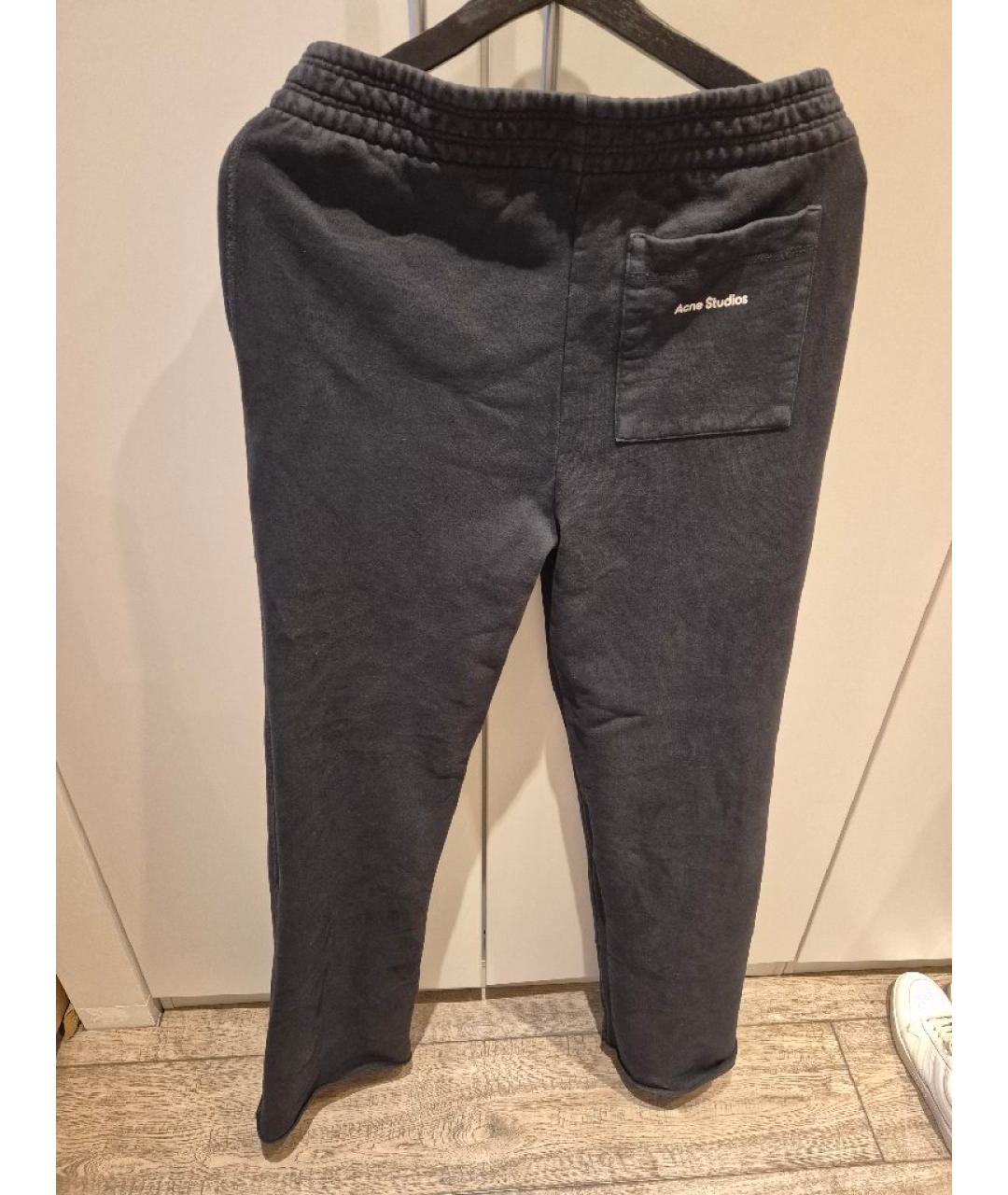 ACNE STUDIOS Серые хлопковые прямые брюки, фото 6