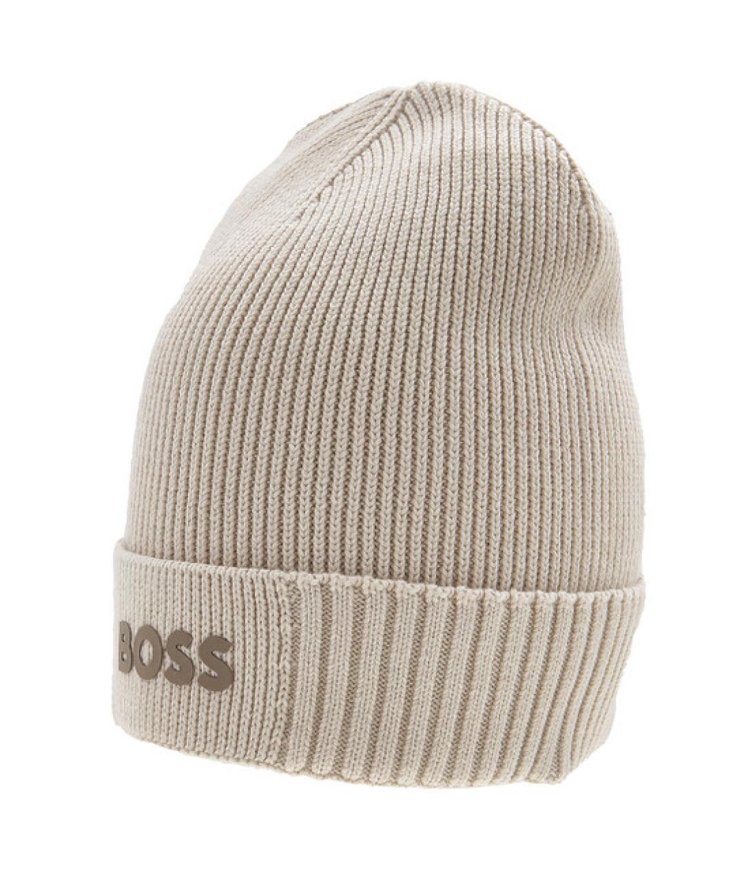 HUGO BOSS Бежевая хлопковая шапка, фото 4