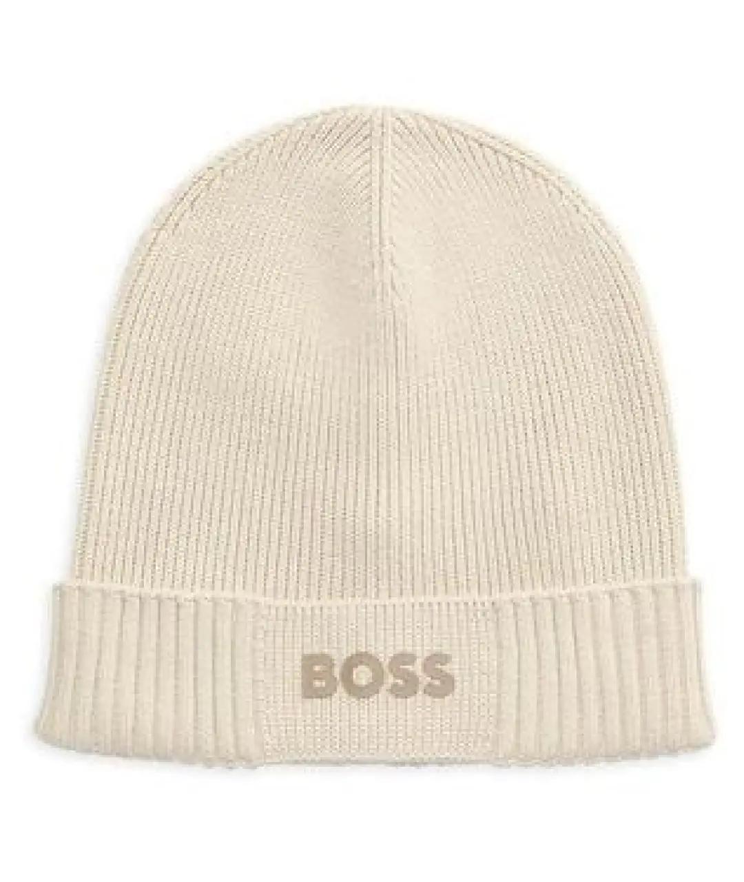 HUGO BOSS Бежевая хлопковая шапка, фото 1