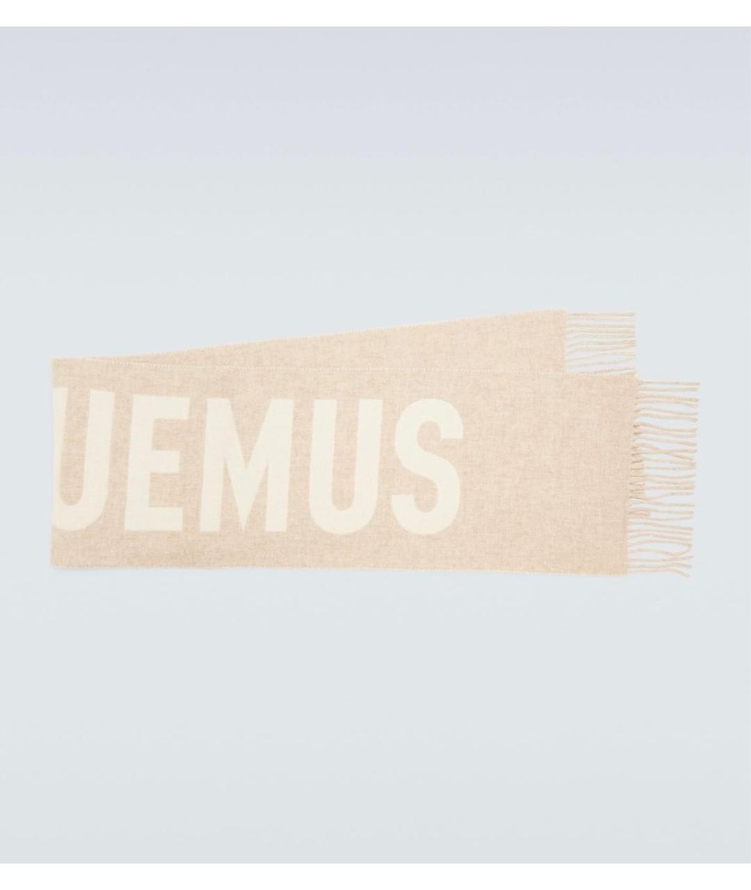 JACQUEMUS Бежевый шерстяной шарф, фото 5